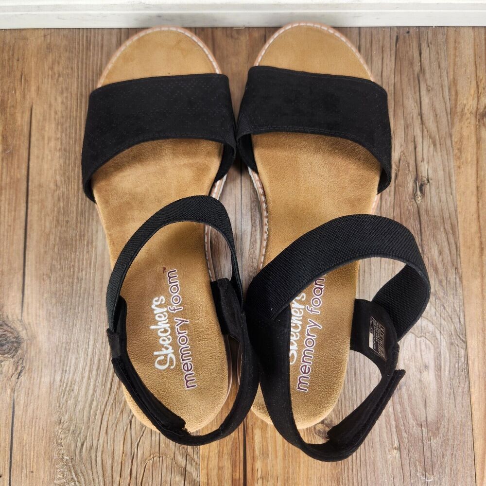 Skechers Cali Desert Kiss 56195S Womens Sz 8 Black Memory Foam Slingback Sandals - Picture 6 of 10